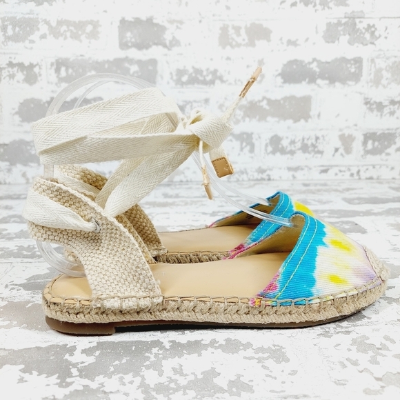 NEW Nine West Meow 7 Womens Canvas Padded Insole Tie Dye Espadrilles M954 - Picture 5 of 11